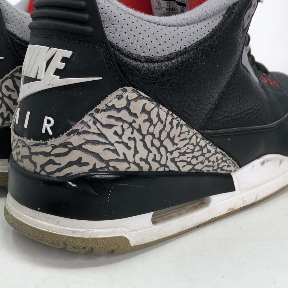 Nike Air Jordan 3 Retro 2018 Black Cement 854262-001 Men’s Sneakers - Size 12 - Picture 9 of 14